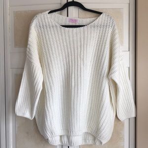 Pink Lily oversized ivory sweater size medium